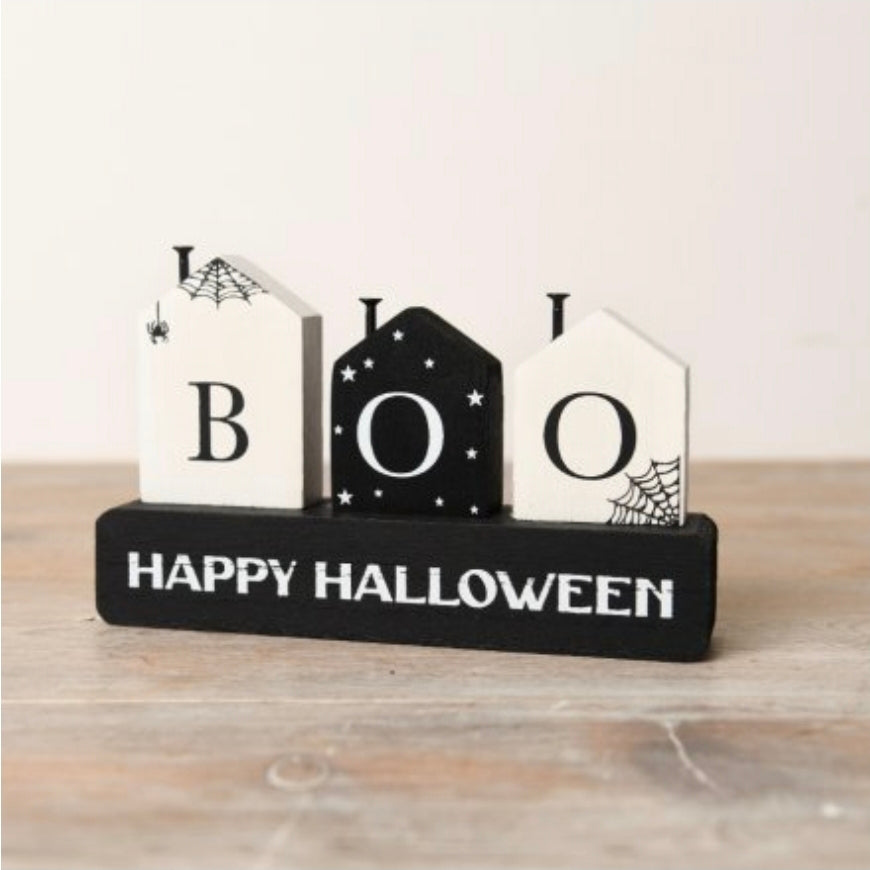 Wooden 'BOO Happy Halloween' House